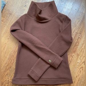 Dudley Stephens Park Slope Turtleneck, Cocoa, XS, Made in the USA